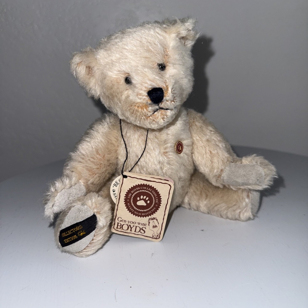 Gen-yoo-wine‎ Boyds The Mohair Collection Size 6" Vintage Teddy B. Bear